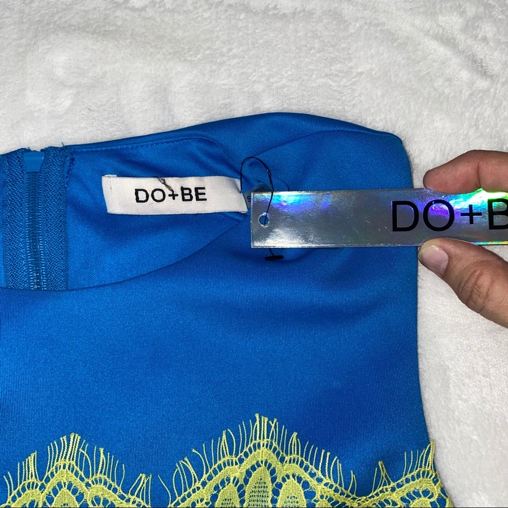 NWT DO + BE 2 piece skirt and top blue lime green - Picture 9 of 10